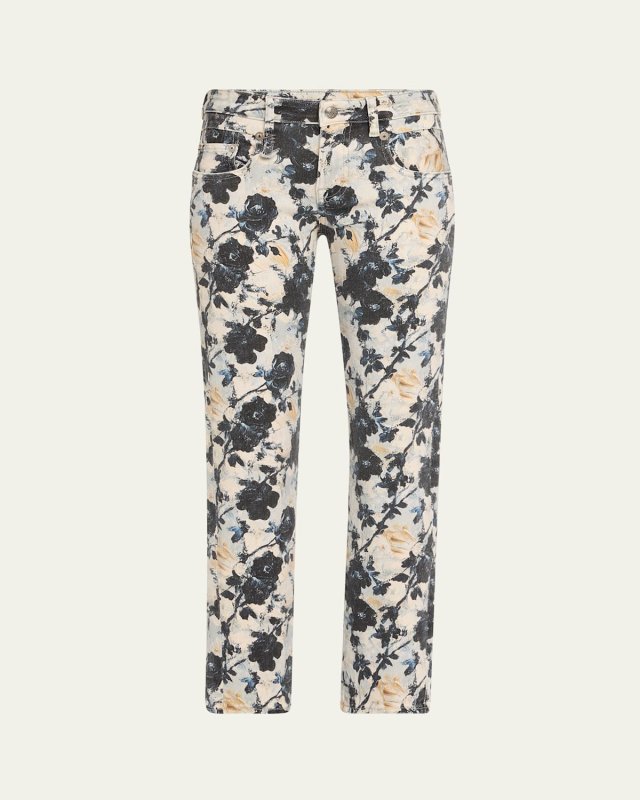 Boy Straight Floral Jeans